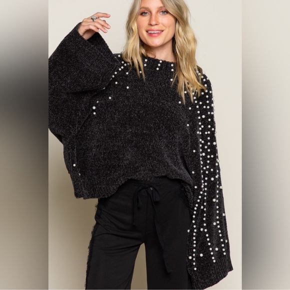 POL Pearl Embellished Chenille Sweater - Picture 6 of 10